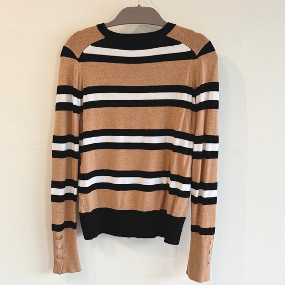 Zara Camel Tan Striped Fine Knit Sweater - Picture 5 of 5